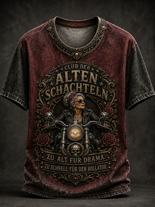Frauen-T-Shirt mit humorvollem Spruch und kurzen Ärmeln