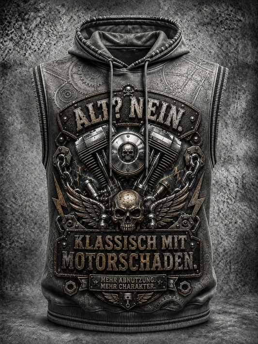 Humorvoller Slogan Unisex Lässiges Kapuzen-Top ohne Ärmel