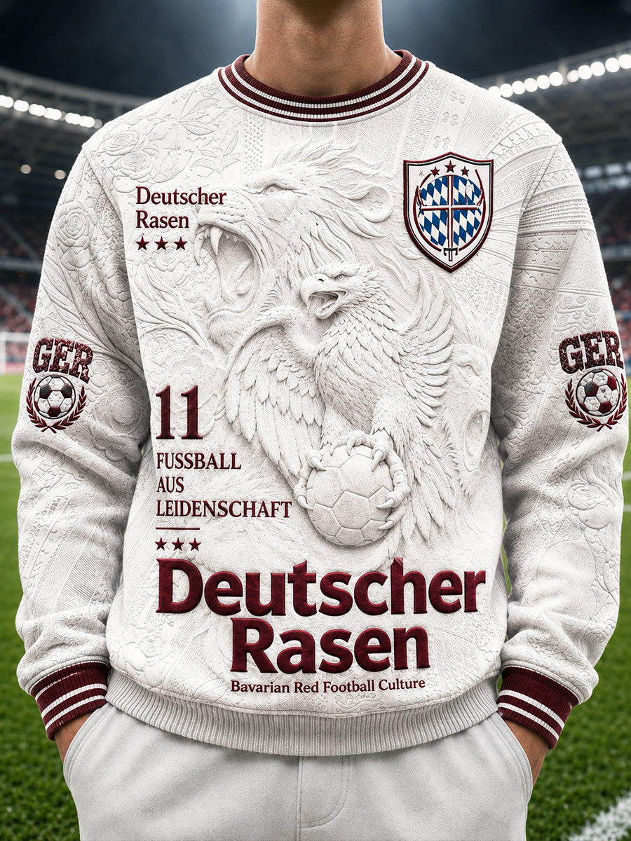 Herren-Sweatshirt in Weiß mit Fußballmotiv des FC Bayern München – lässiger Style