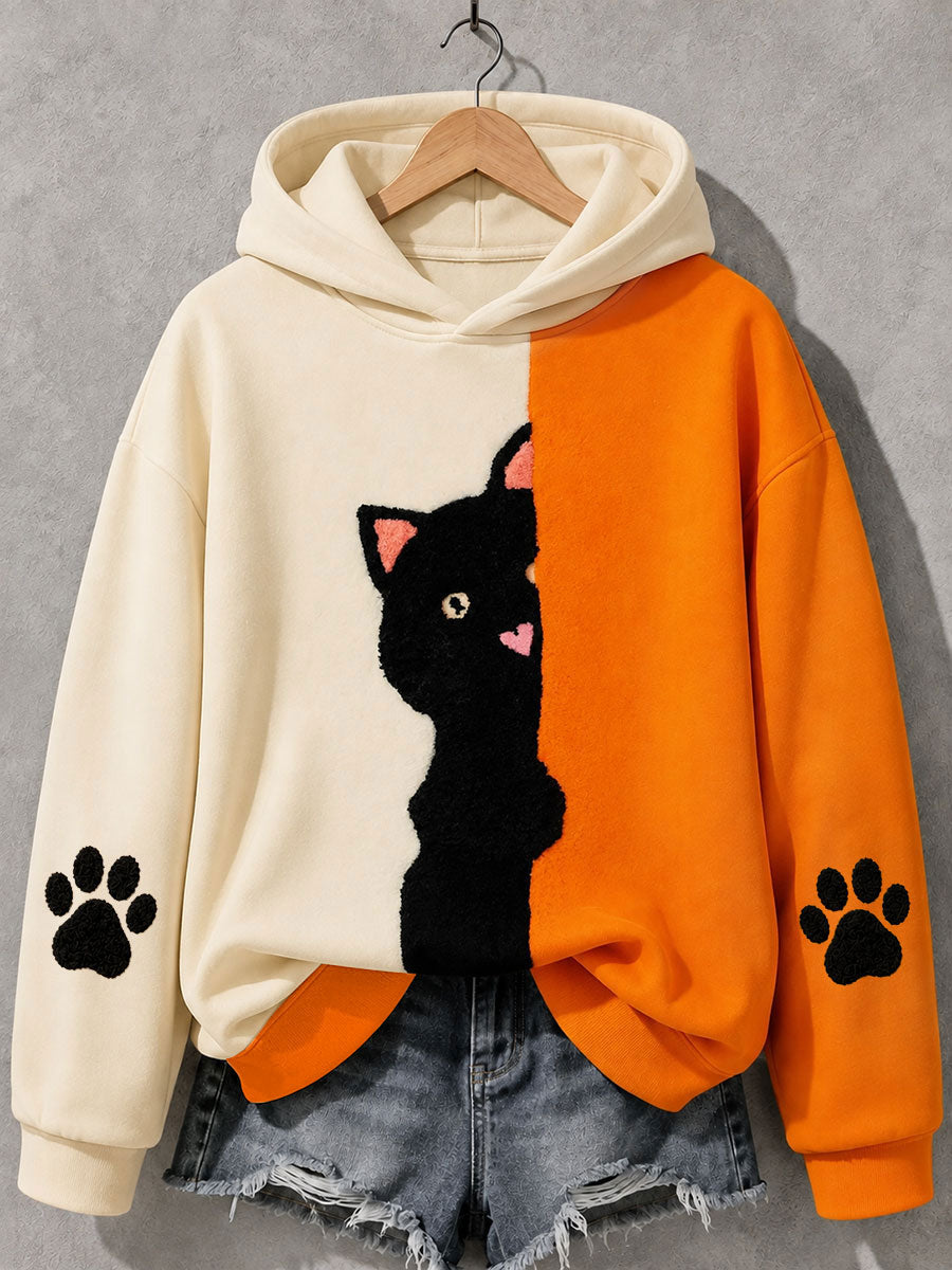 Frauen-Freizeit-Sweatshirt mit lustiger, niedlicher Katze