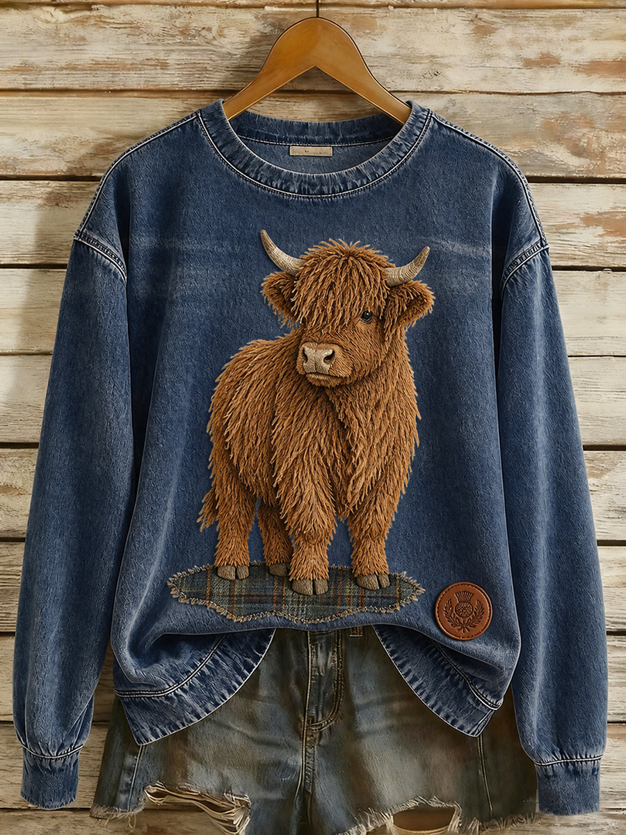 Retro-Sweatshirt mit Animal-Print, lässig und bequem
