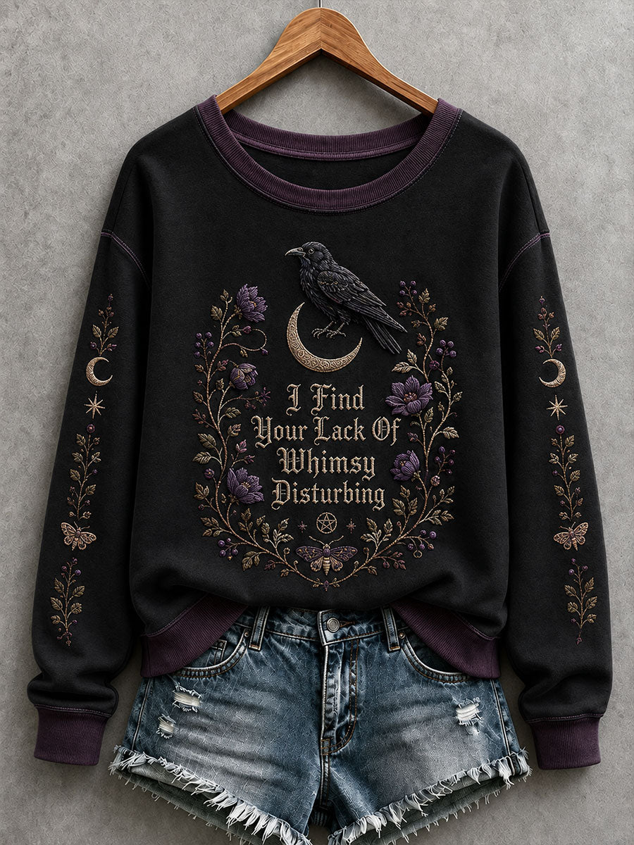 Damen-Sweatshirt mit dem Spruch „Ich finde Ihren Mangel an Verspieltheit beunruhigend“