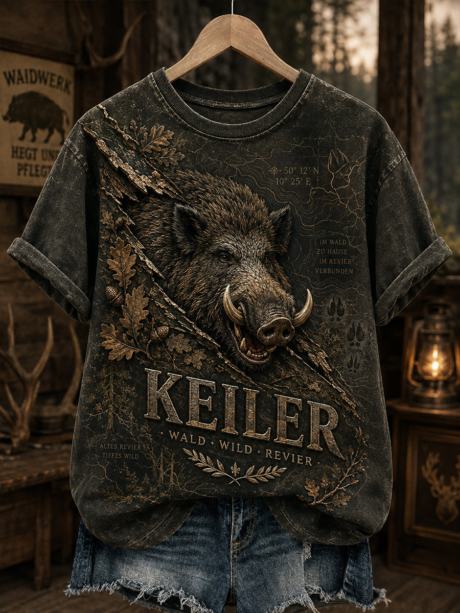 Damen-T-Shirt mit kurzen Ärmeln zur deutschen Jagdsaison