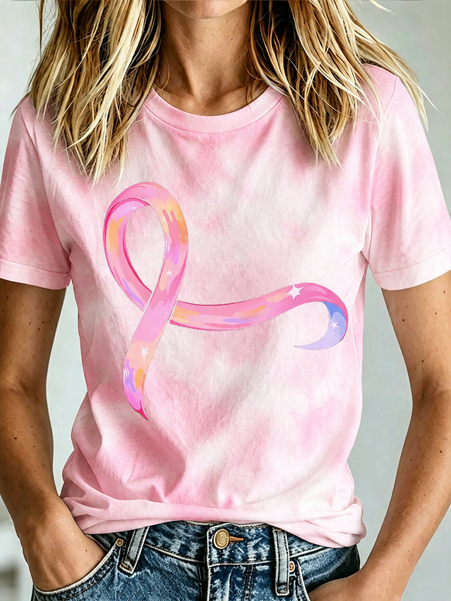 T-Shirt mit Aufdruck zur Brustkrebsaufklärung für Frauen