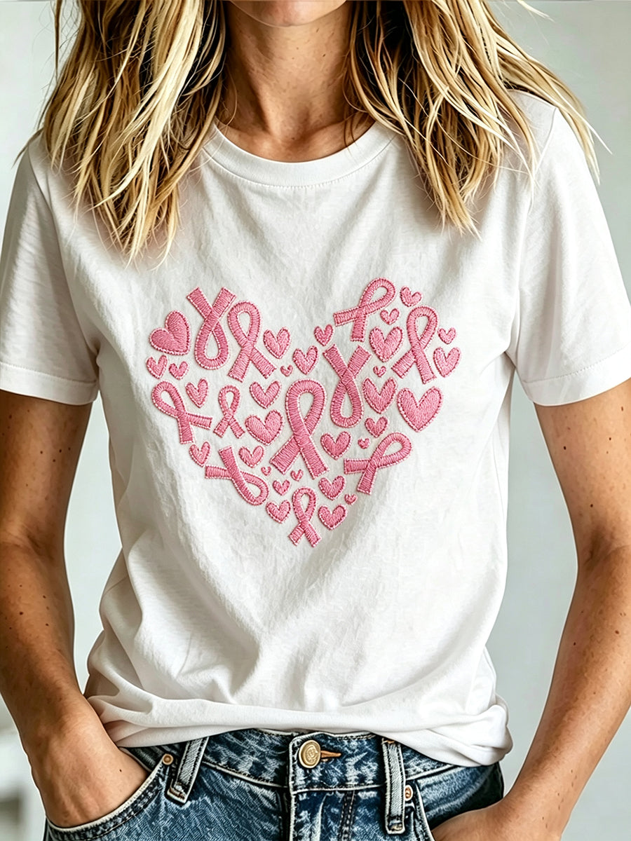 T-Shirt mit Aufdruck zur Brustkrebsaufklärung für Frauen
