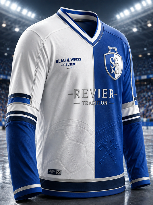 Herren-Schalke-T-Shirt mit langen Ärmeln