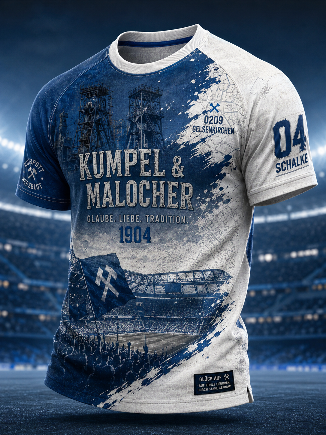 Herren-Schalke-T-Shirt mit kurzen Ärmeln