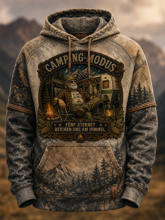 Herren-Hoodie mit witzigem Slogan, übergroß, Drop-Shoulder-Schnitt und Taschen