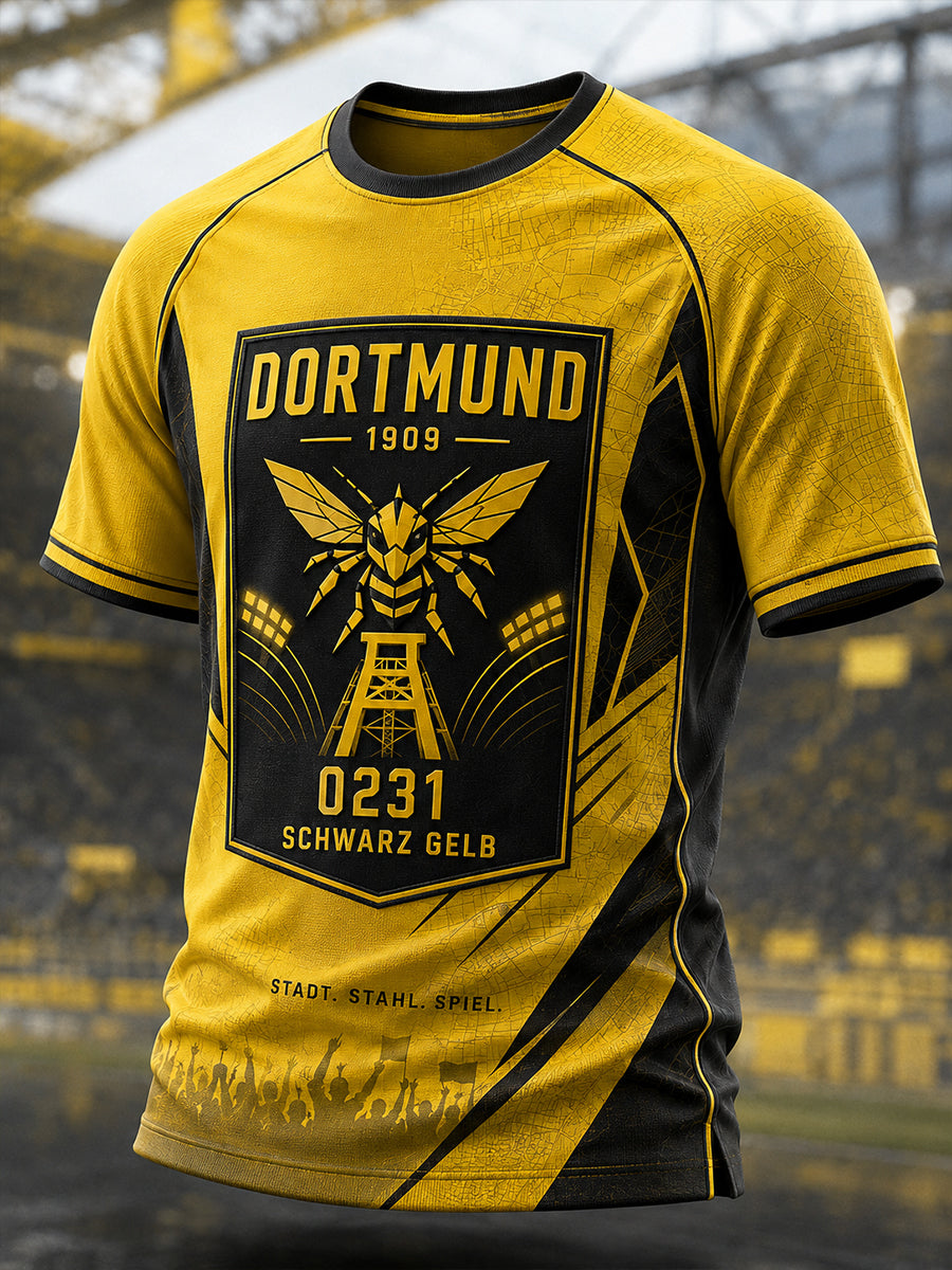 Herren-T-Shirt Dortmund mit kurzen Ärmeln