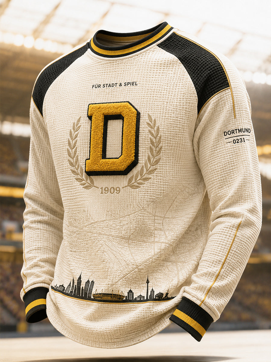 Herren-Dortmund-Waffel-Longsleeve-T-Shirt