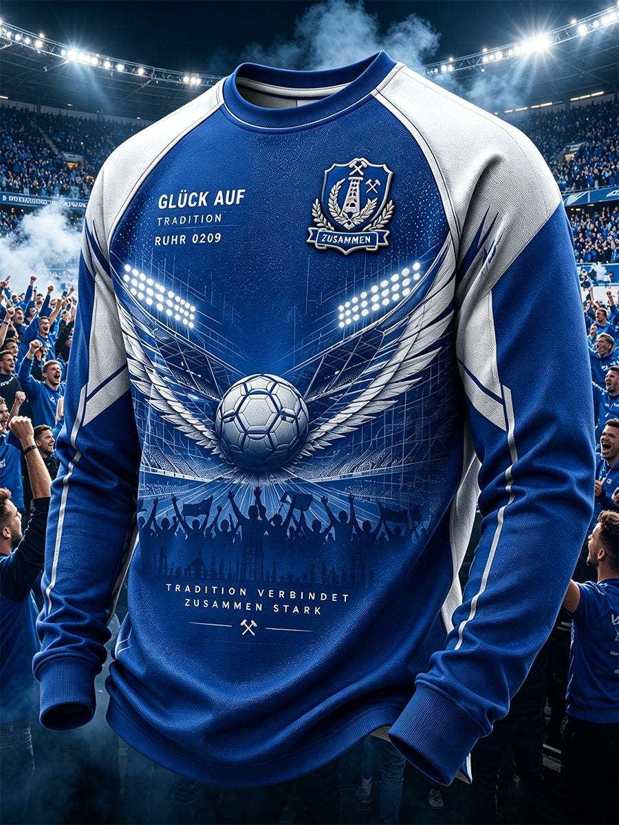 Herren-Schalke-T-Shirt mit langen Ärmeln