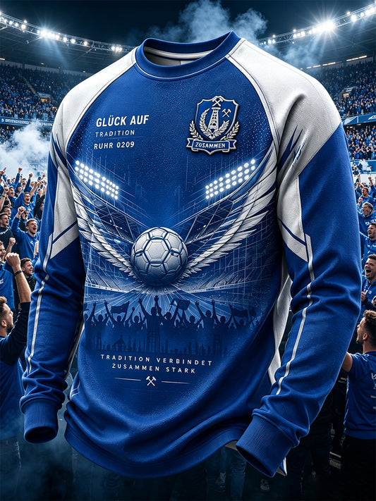 Herren-Schalke-T-Shirt mit langen Ärmeln