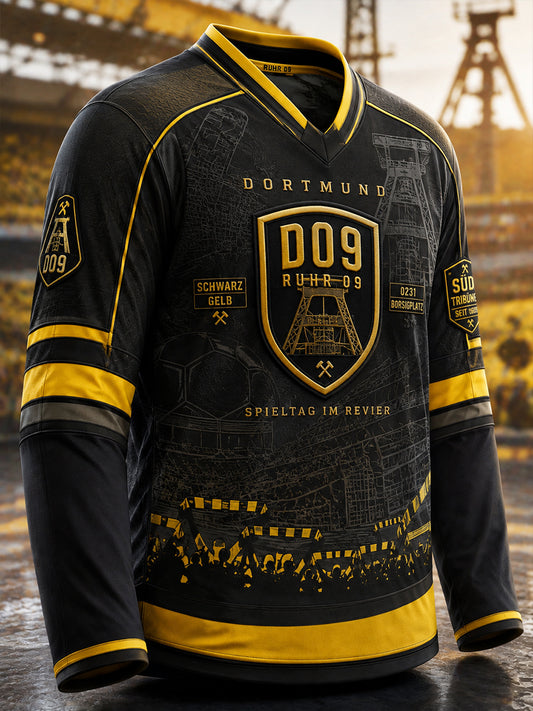 Herren-Dortmund-T-Shirt mit langen Ärmeln
