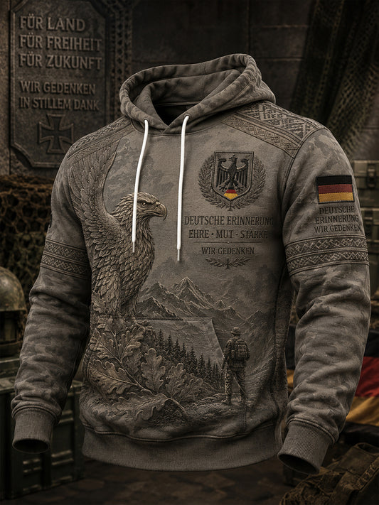 Herren-Kapuzenpullover mit Camouflage-Print und langen Ärmeln zum Gedenken an die Veteranen