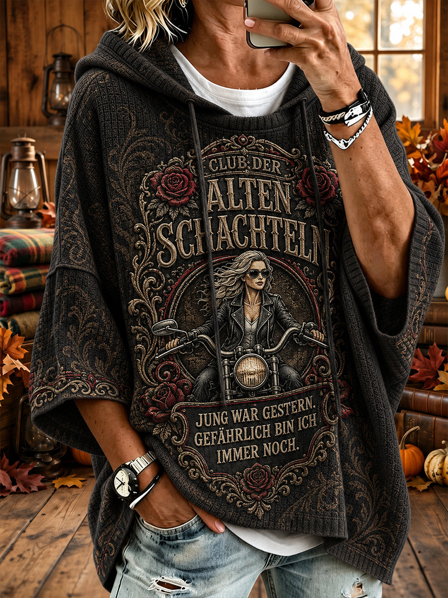 Frauen-Hoodie mit humorvollem Slogan und kurzen Ärmeln