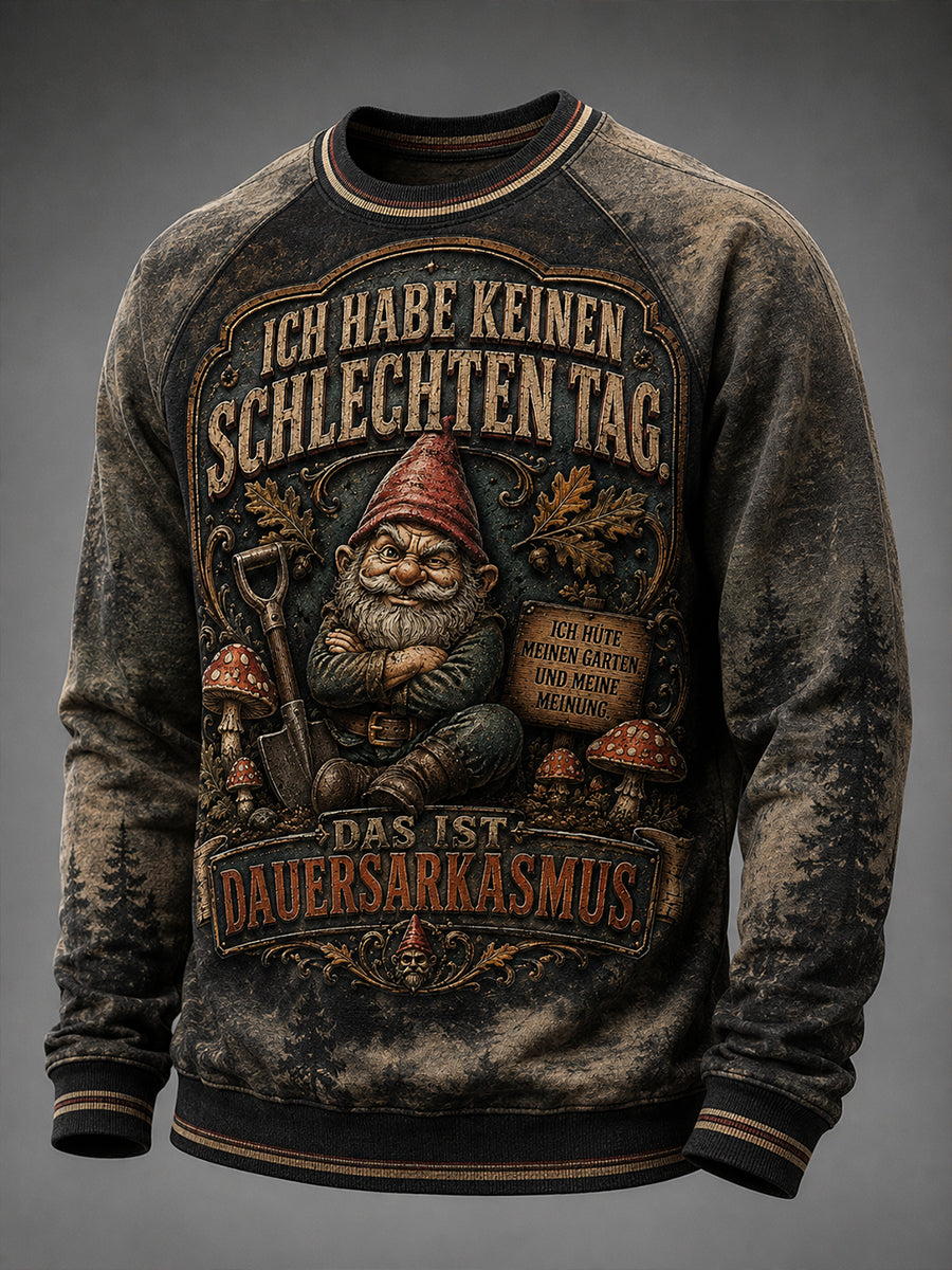 Herren-T-Shirt mit humorvollem Spruch und langen Ärmeln