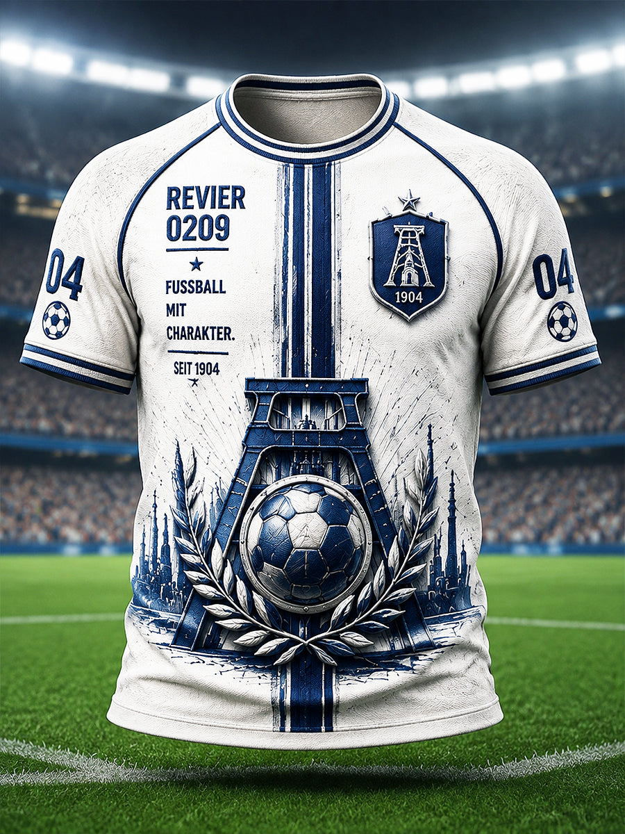 Herren-Freizeit-T-Shirt mit Fußball-Print von Schalke 04