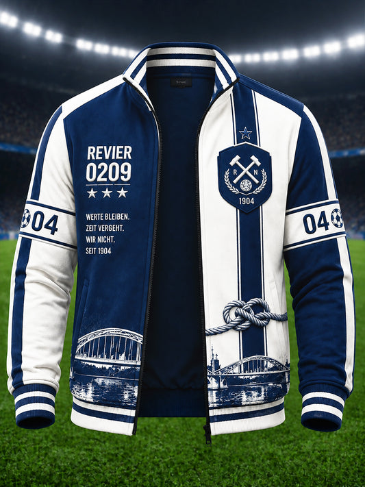 Herren-Deutsche-Bundesliga-Schalke-Print-Lässige Mode-Reißverschlussjacke