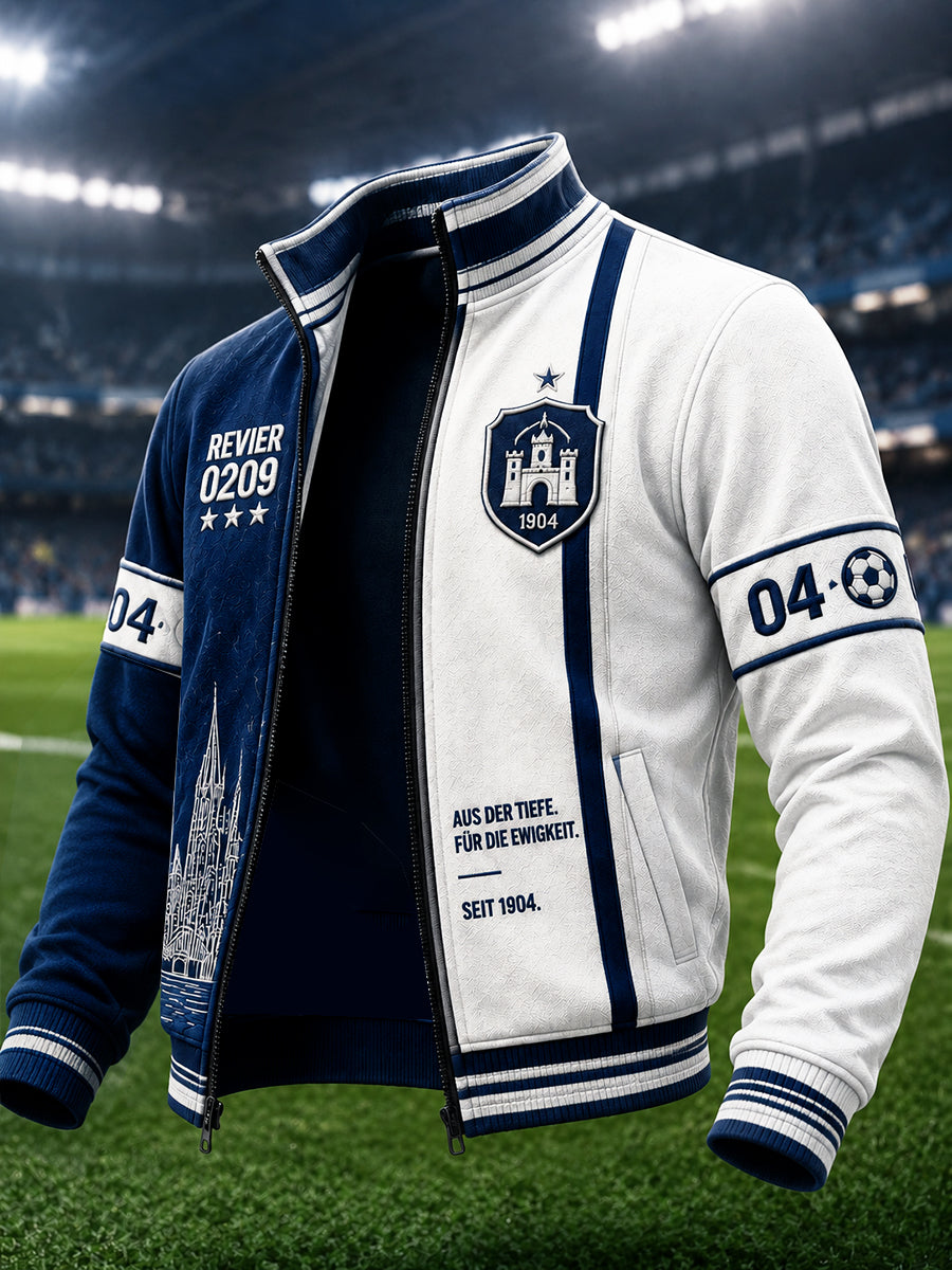 Herren-Bundesliga-Schalke-Druck Freizeitjacke mit Reißverschluss