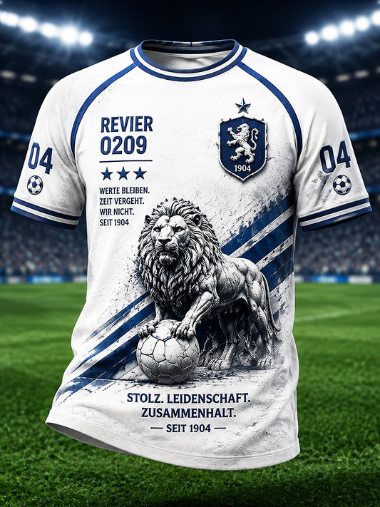 Herren-Fußball‑T‑Shirt von Schalke mit „Löwe“‑Print, lässig