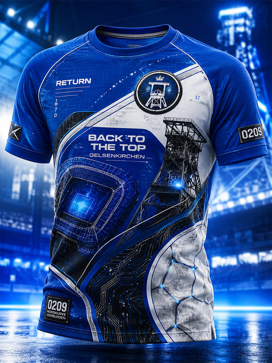 Herren-Schalke-T-Shirt mit kurzen Ärmeln