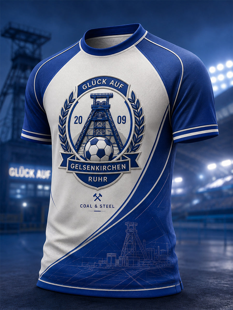 Herren-Schalke-T-Shirt mit kurzen Ärmeln