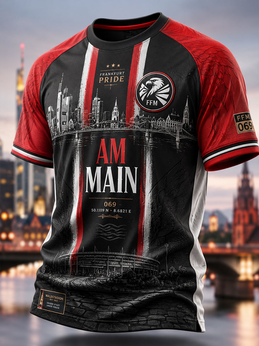 Herren-Eintracht-Frankfurt-T-Shirt mit kurzen Ärmeln