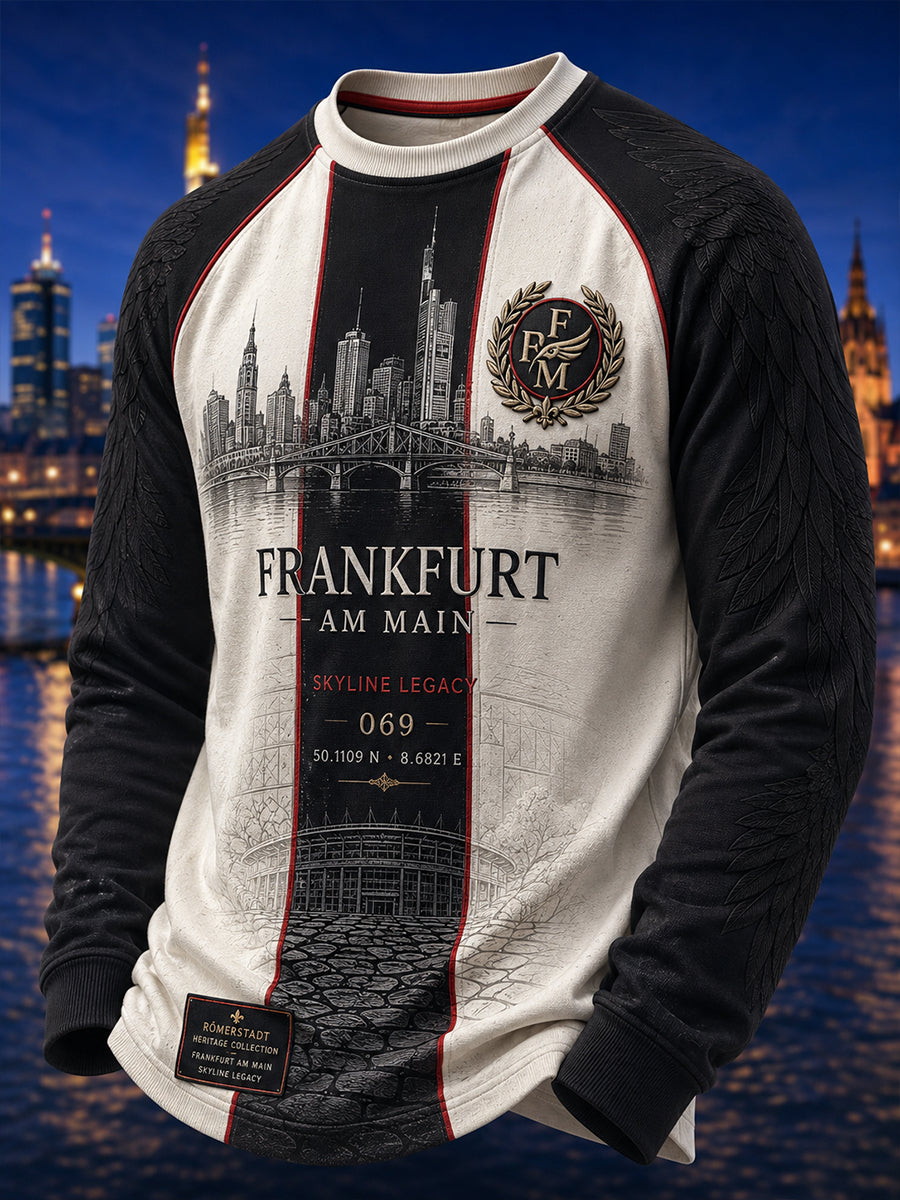 Herren-Eintracht-Frankfurt-T-Shirt mit langen Ärmeln