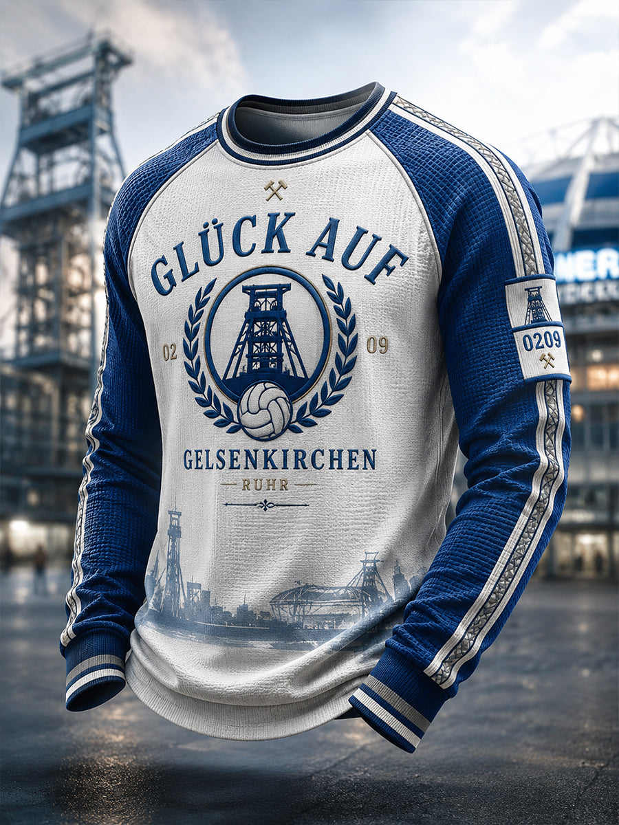 Herren-Schalke-T-Shirt mit langen Ärmeln
