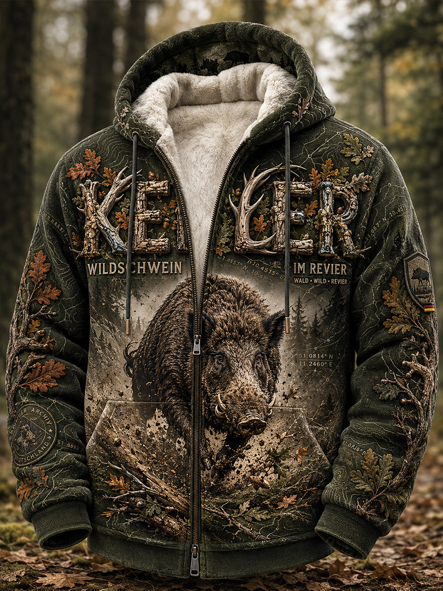 Herren-Jagdjacke mit langen Ärmeln und Kapuze für die deutsche Jagdsaison