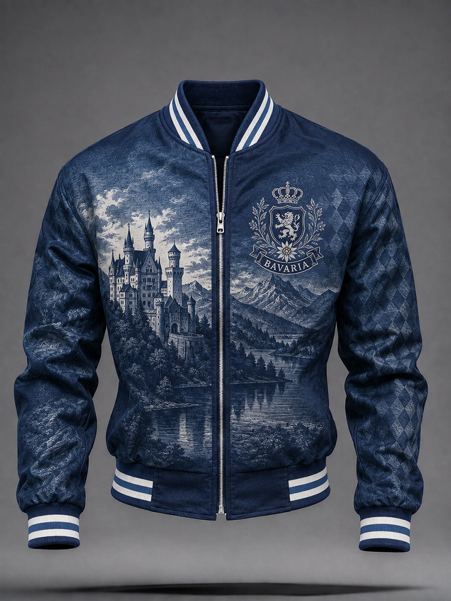 Herrenjacke im deutschen bayerischen Stil mit Druck und Reißverschluss