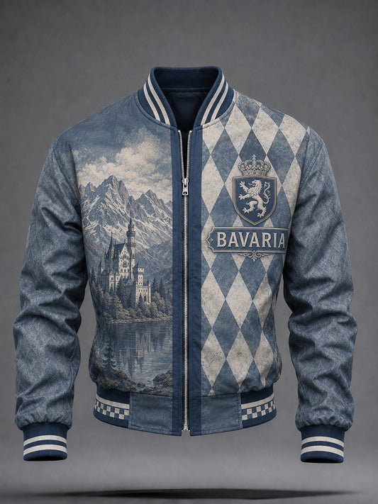 Herrenjacke im deutschen bayerischen Stil mit Druck und Reißverschluss