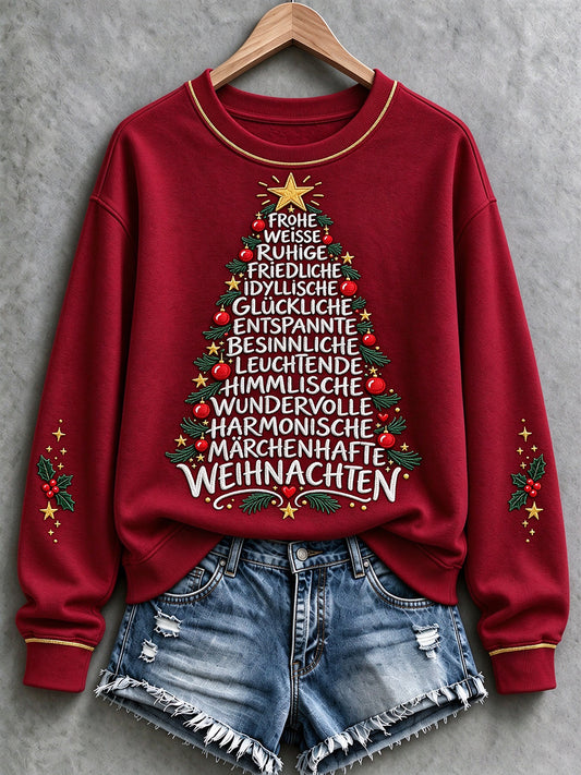 Weihnachts-Loungesweatshirt für Damen mit Muster