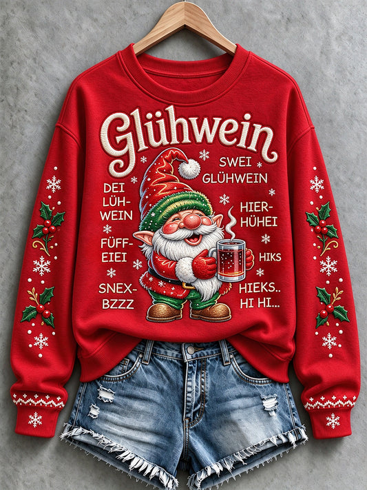 Weihnachts-Loungesweatshirt für Damen mit Muster
