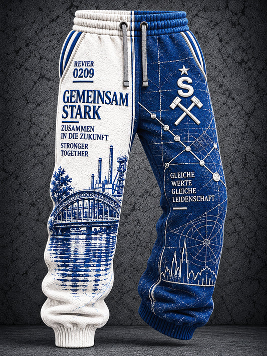 Herren-Alltags-Sporthose mit Fußballmotiv der deutschen Bundesliga, Schalke