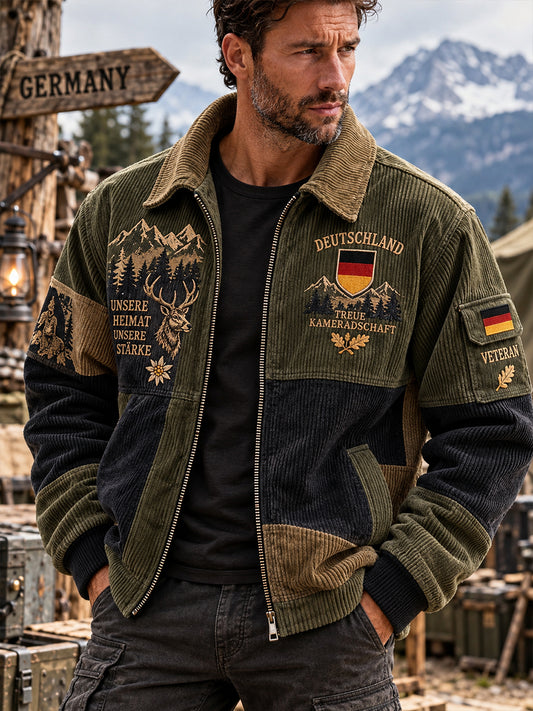 Herren-Jacke mit grafischem Veteranen-Gedenkdruck