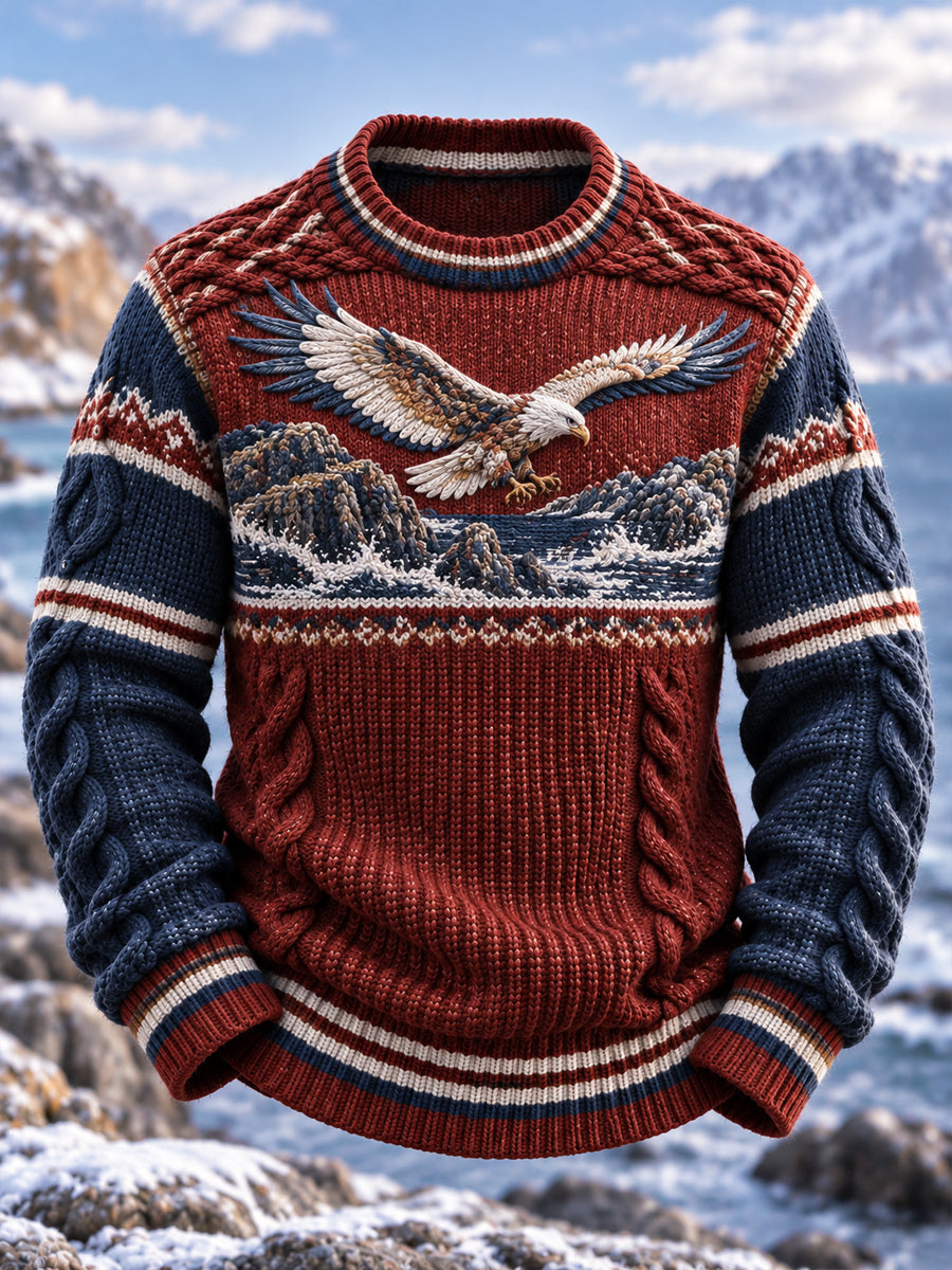 Retro Nordic Weißschwanz-Seeadler Künstlerisches Sweatshirt