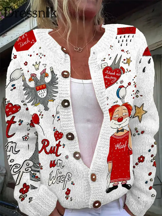 Strickjacke aus Kölner Karneval für Damen Weiß / S