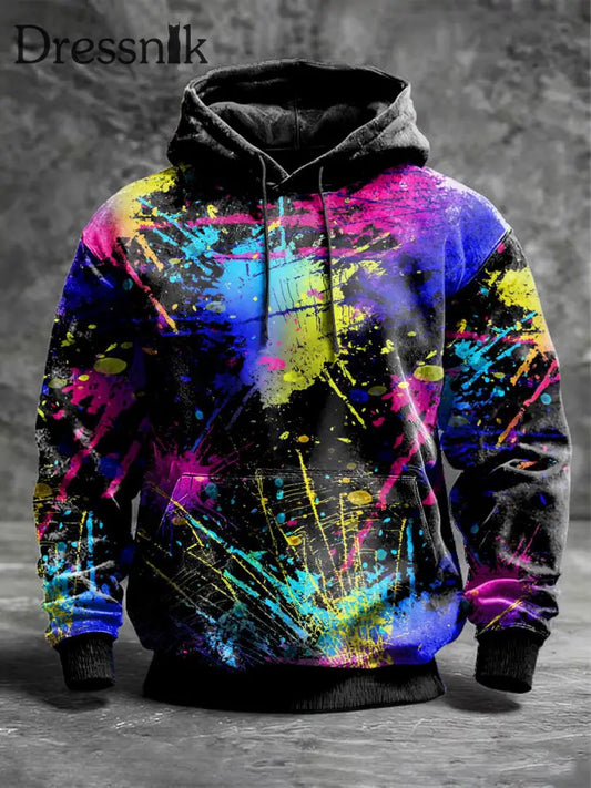 Sweatshirt mit schwarzer Kapuze für Herren mit Graffiti-Print Schwarz / S