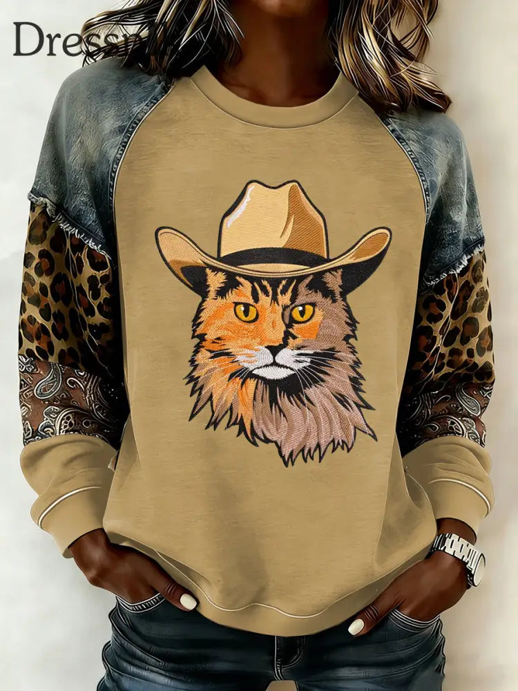 Sweatshirt mit Western-Raglan-Ärmel für Damen als bild / S