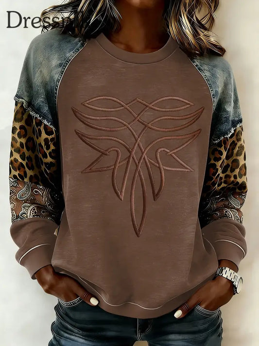 Sweatshirt mit Western-Raglan-Ärmel für Damen als bild / S