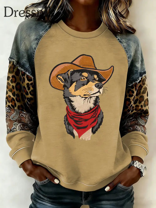 Sweatshirt mit Western-Raglan-Ärmel für Damen als bild / S