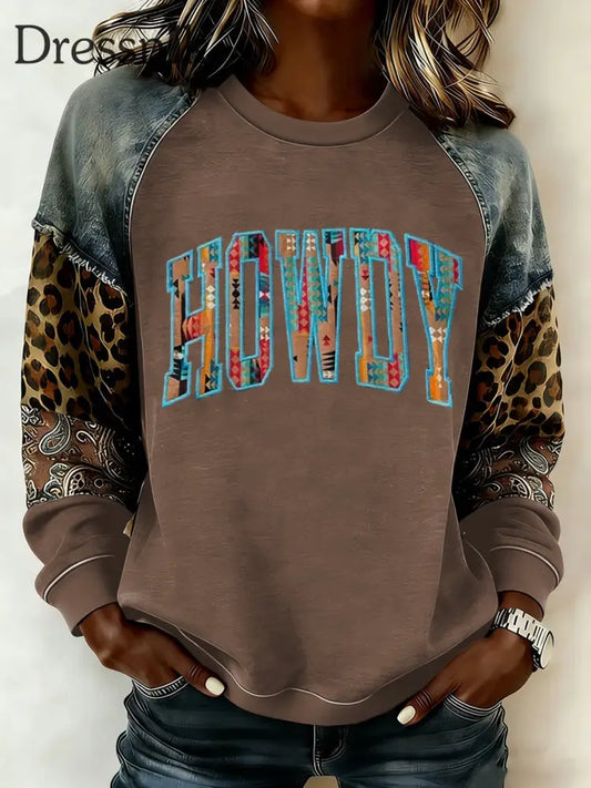 Sweatshirt mit Western-Raglan-Ärmel für Damen als bild / S