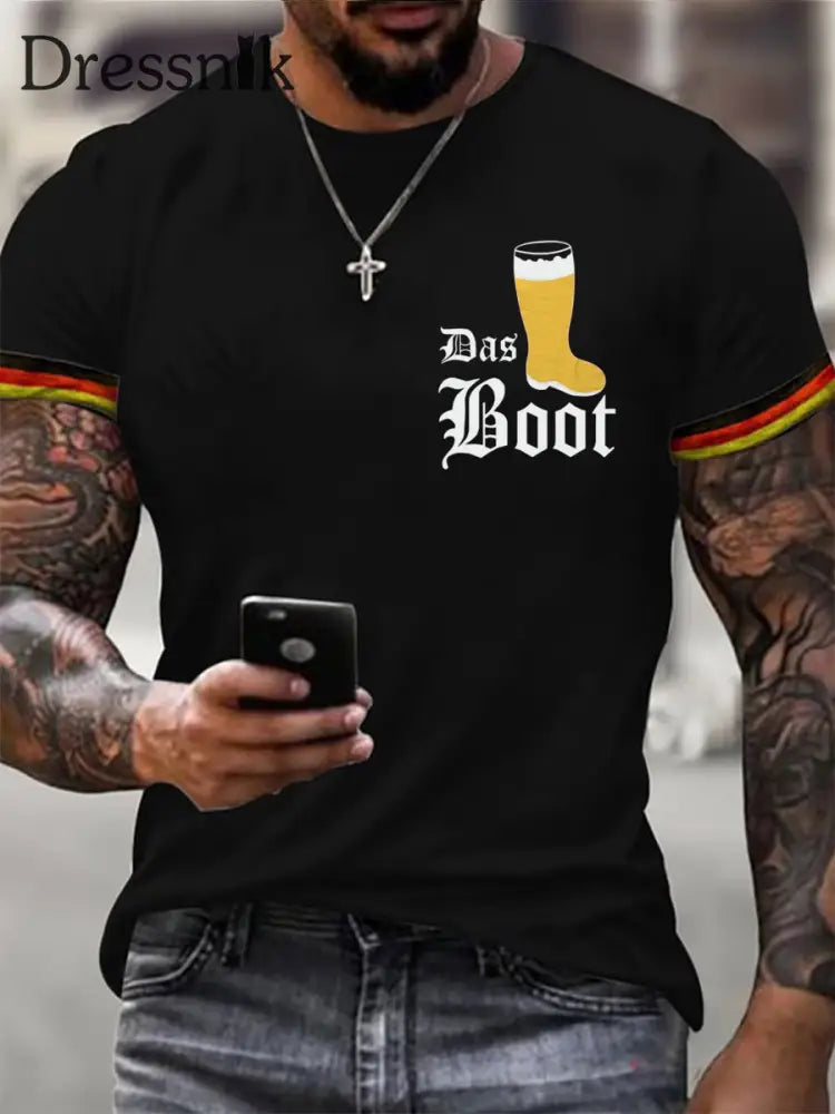 T-Shirt Das Boot Oktoberfest für Herren kurze Ärmel Schwarz / S