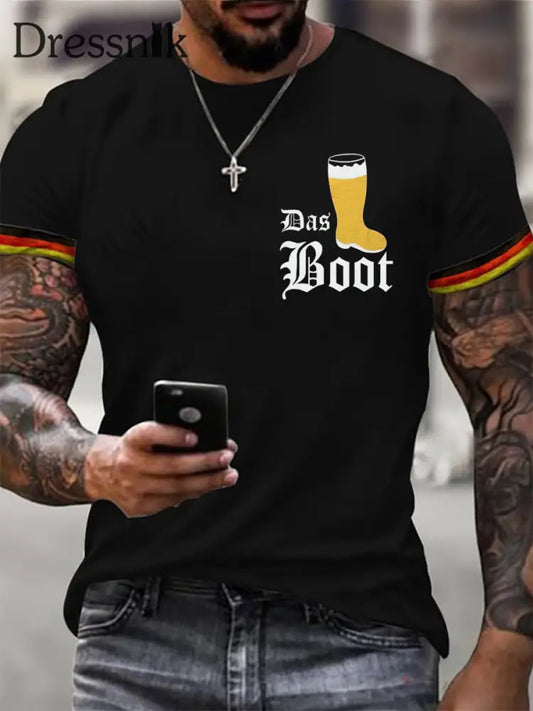 T-Shirt Das Boot Oktoberfest für Herren kurze Ärmel Schwarz / S
