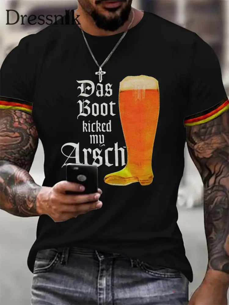 T-Shirt Das Boot Oktoberfest für Herren kurze Ärmel Schwarz / S