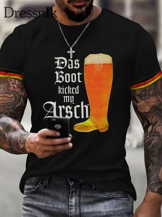 T-Shirt Das Boot Oktoberfest für Herren kurze Ärmel Schwarz / S
