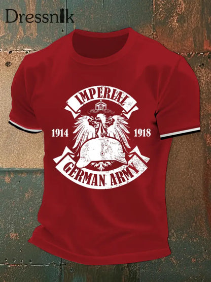 T-Shirt der kaiserlichen deutschen Armee für Männer mit kurzen Ärmeln Rot / S