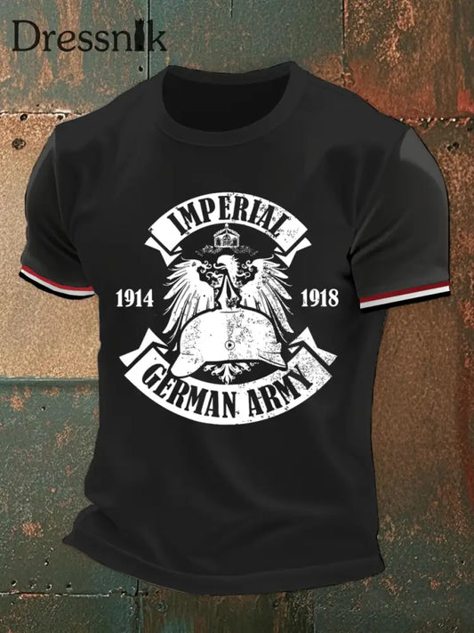 T-Shirt der kaiserlichen deutschen Armee für Männer mit kurzen Ärmeln Schwarz / S