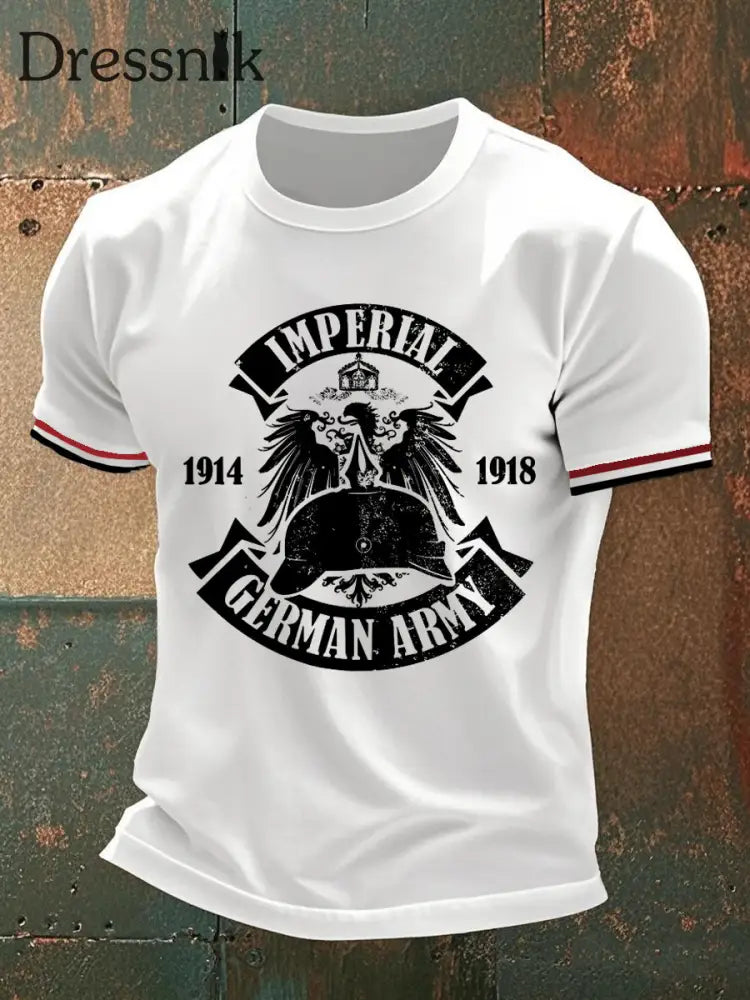 T-Shirt der kaiserlichen deutschen Armee für Männer mit kurzen Ärmeln Weiß / S